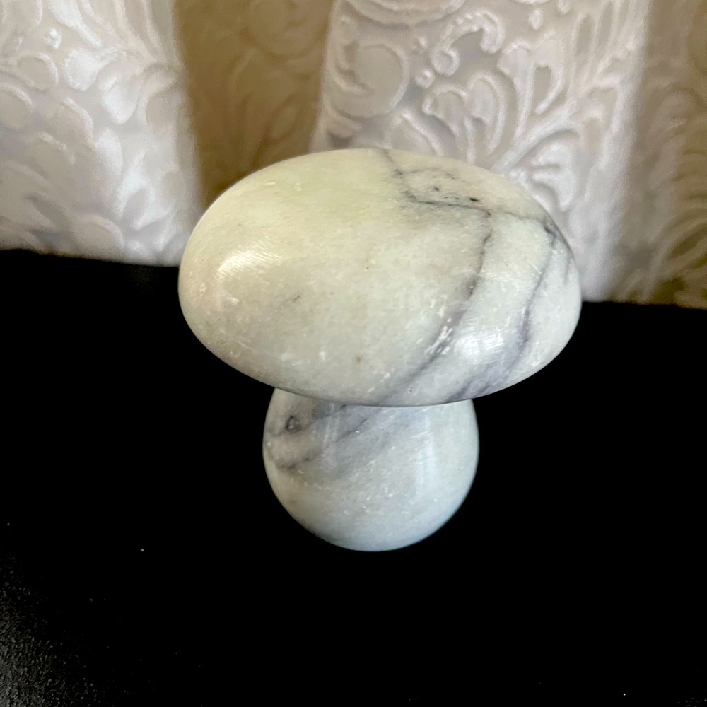 Vintage  carved marble 3”  mushroom paper weight